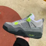 Air Jordan 4 SE "Neon" Gray Green Suede CT5342-007