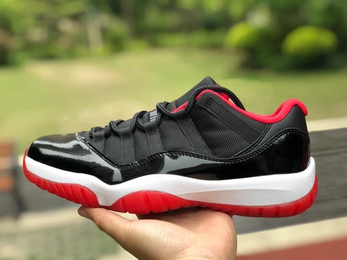 Air Jordan 11 Low "Bred" Black Red Basketball Shoes 528895-528896-012