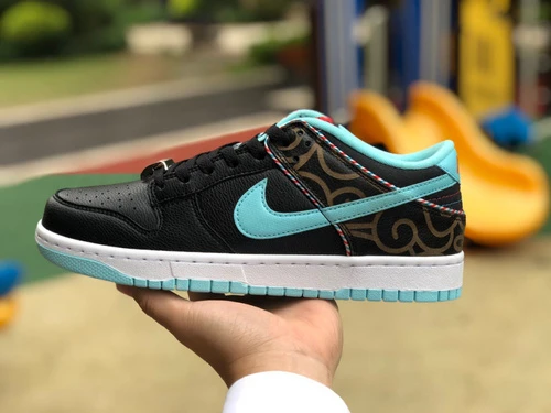 Nike Dunk Low "Barber Shop" Black Blue DH7614-001