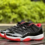 Air Jordan 11 Low "Bred" Black Red Basketball Shoes 528895-528896-012