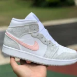 Air Jordan 1 Mid SE WMNS White Grey Pink Sneakers DN4045-001