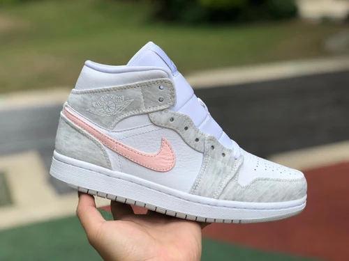 Air Jordan 1 Mid SE WMNS White Grey Pink Sneakers DN4045-001