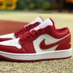 Air Jordan 1 Low White Red Sneakers 553560-607