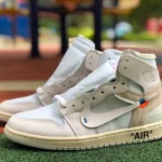 Air Jordan 1 x OFF-WHITE White Sneakers AQ0818-100