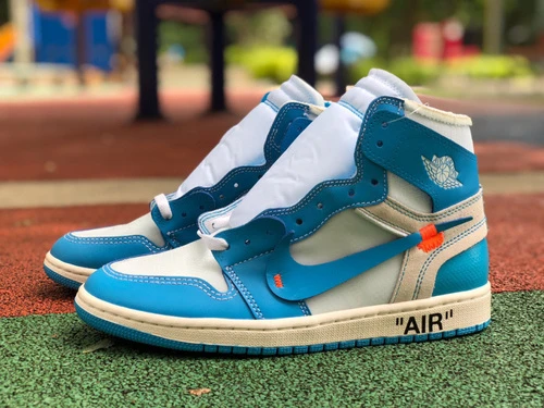 Air Jordan 1 x OFF-WHITE North Carolina Blue Sneakers AQ0818-148