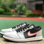 Air Jordan 1 Low White Black Pink Sneakers 553558-062