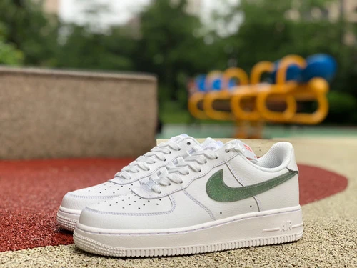 Nike Air Force 1 Low '07 White/Green Glitter Swoosh DH4407-101