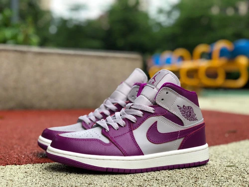 Air Jordan 1 Mid "Magenta" Grey Purple Sneakers BQ6472-501