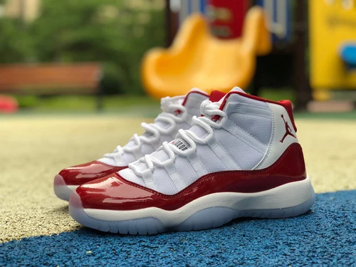 Air Jordan 11 WMNS "Cherry" White Red Basketball Shoes 378038-116