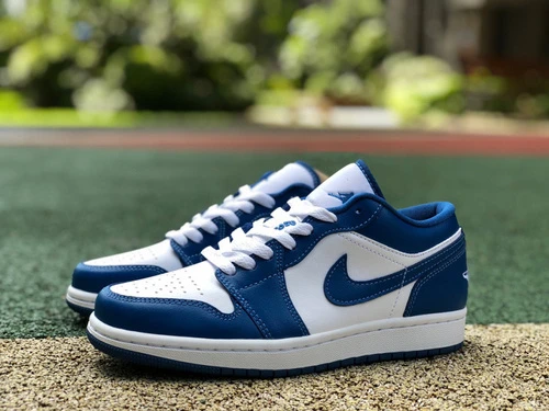 Air Jordan 1 Low "Marina Blue" White Blue Sneakers DC0774-114