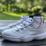 Air Jordan 11 "Platinum Tint" White Red Basketball Shoes 378038-378037-016