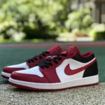 Air Jordan 1 Low "Red White Black" Retro Basketball Sneaker 553558-163