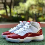 Air Jordan 11 WMNS "Cherry" White Red Basketball Shoes 378038-116