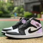 Air Jordan 1 Mid "Tie-Dye" Black Purple Sneakers DM1200-001