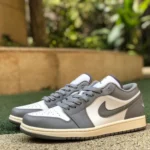 Air Jordan 1 Low "Vintage Grey" Retro Low-Top Basketball Sneaker 553558-053