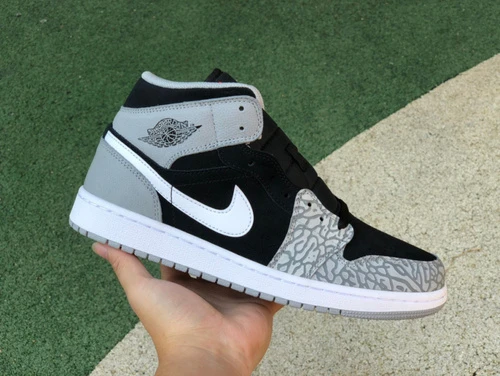 Air Jordan 1 Mid Black Grey Sneakers DM1200-016