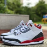 Air Jordan 3 "Fire Red" White Red Cracked Leather DN3707-160