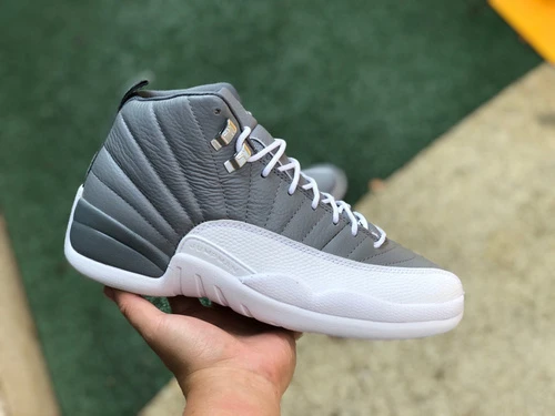 Air Jordan 12 Retro "Stealth" Grey White Sneakers CT8013-015