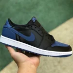 Air Jordan 1 Low "Black Blue" Retro Low-Top Basketball Sneaker CZ0790-041