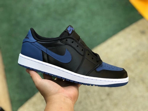 Air Jordan 1 Low "Black Blue" Retro Low-Top Basketball Sneaker CZ0790-041