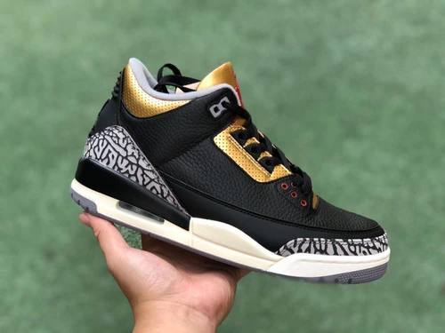 Air Jordan 3 WMNS "Black Gold" Cracked Leather Pure Version CK9246-067