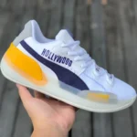 Puma Clyde Hardwood Purple Yellow White