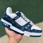 LOUIS VUITTON Trainer White Denim Blue