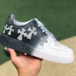 Nike AF1 Low Distressed White Black Custom Sneakers