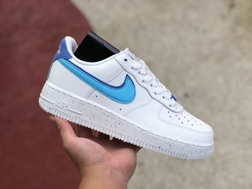 Nike Air Force 1 White/Blue Stacked Swoosh DQ0359-100