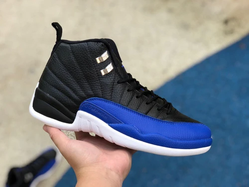 Air Jordan 12 "Royal Blue" Black Blue Sneakers AO6068-004