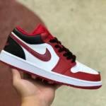 Air Jordan 1 Low "Red White Black" Retro Basketball Sneaker 553558-163