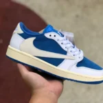 Travis Scott x Air Jordan 1 Low White Blue DQ4277-212