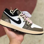 Air Jordan 1 Low White Brown Pink Sneakers 553558-062