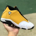 Air Jordan 14 Retro "Ginger" Black White Yellow Sneakers 487471-701