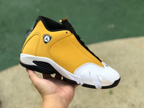 Air Jordan 14 Retro "Ginger" Black White Yellow Sneakers 487471-701