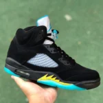 Air Jordan 5 "Aqua" Black Yellow Blue CP Original DD0587-047