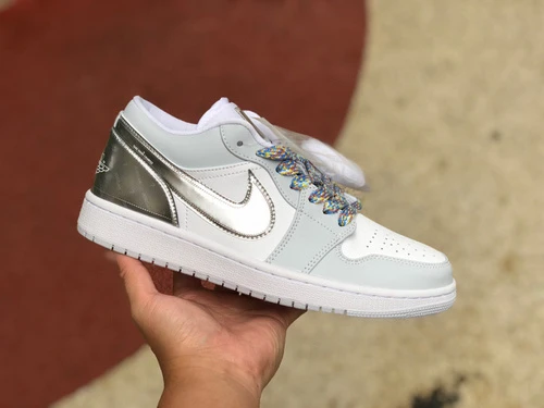 Air Jordan 1 Low "Grey Silver" Tear-Away Low-Top Sneaker DX6070-101