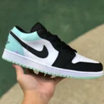 Air Jordan 1 Low "Supernova" Black White Green Sneakers DM1199-100