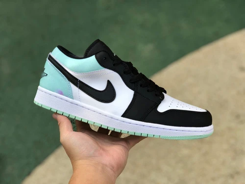 Air Jordan 1 Low "Supernova" Black White Green Sneakers DM1199-100