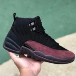 A Ma Maniere x Air Jordan 12 Black Red Sneakers DV6989-001