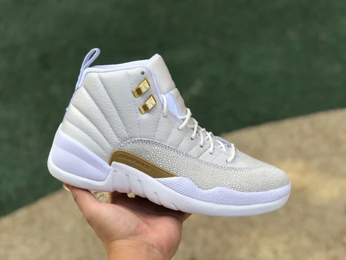 Air Jordan 12 OVO White Gold Sneakers 873864-102