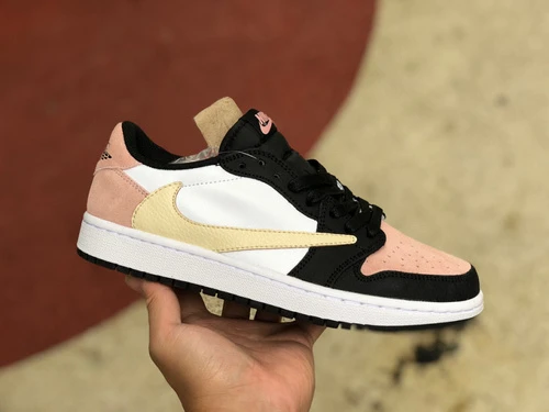 Travis Scott x Air Jordan 1 Low Black Pink Gold Hook CQ4277-995