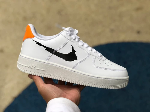 Nike Air Force 1 Low "Glitch Swoosh" White/Black/Orange DV6483-100