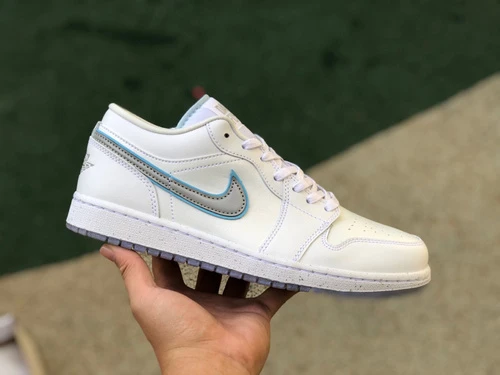 Air Jordan 1 White Silver Sneakers FB1874-101