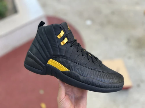 Air Jordan 12 "Black Taxi" Black Gold Sneakers CT8013-071