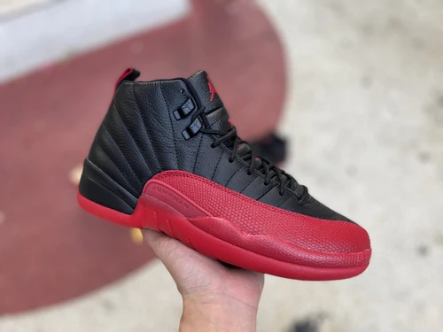 Air Jordan 12 "Flu Game" Black Red Sneakers 130690-002