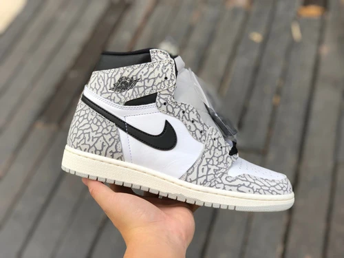 Air Jordan 1 High OG "White Cement" White Grey Sneakers