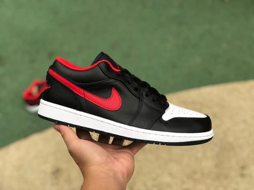 Air Jordan 1 Low Black White Red 553558-063