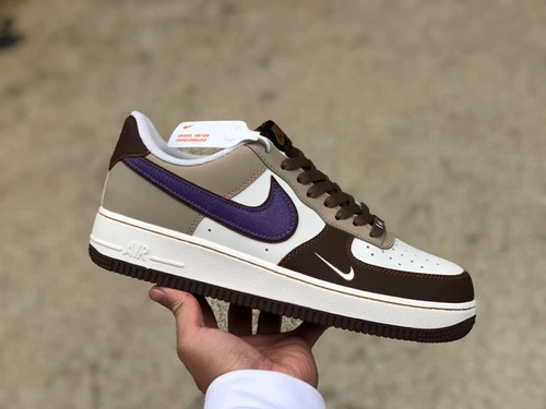 Nike Air Force 1 '07 Mocha Purple Swoosh LJ8822-111