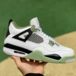 Air Jordan 4 WMNS "Seafoam" White Black Green AQ9129-103